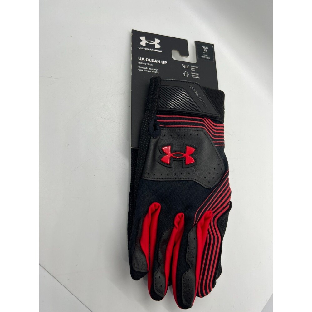 Youth Large Under Armour Clean Up Baseball Batting Gloves 1365462-006 Orange red